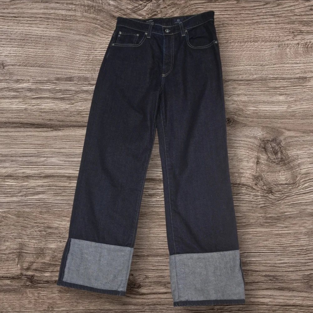 AG Adriano Goldschmied The Brett High Waisted Crop Straight Leg Jeans  Size 29 - Picture 3 of 16